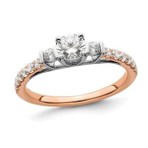 7/10 Carat (ctw SI,G+) Lab-Grown Diamond Petite Engagement Ring 10K Rose Gold